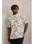 Oversize Baskılı Bisiklet Yaka T-Shirt - Beyaz 1