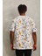 Oversize Baskılı Bisiklet Yaka T-Shirt - Beyaz 2
