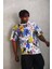 Oversize Baskılı Bisiklet Yaka T-Shirt - Beyaz 4
