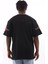 Oversize Baskılı Bisiklet Yaka T-Shirt - Siyah 4