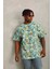 Oversize Baskılı Bisiklet Yaka T-Shirt - Mint Yeşili 1