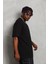 Oversize Baskılı Bisiklet Yaka T-Shirt - Siyah 5