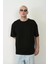 Basic Bisiklet Yaka Oversize T-Shirt - Siyah 3