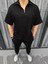 Yarım Fermuarlı Basic T-Shirt - Siyah 1