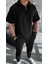 Yarım Fermuarlı Basic T-Shirt - Siyah 3