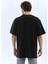 Oversize Taşlı Bisiklet Yaka T-Shirt - Siyah 2