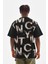 Baskılı Oversize T-Shirt - Siyah 2