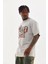 Baskılı Oversize T-Shirt - Gri 4