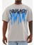 Baskılı Oversize T-Shirt - Gri 1