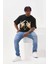 Baskılı Oversize T-Shirt - Siyah 3