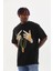 Baskılı Oversize T-Shirt - Siyah 5