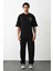 Baskılı Oversize T-Shirt - Siyah 5