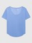 Kadın Mavi Keten T-Shirt 1