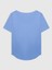 Kadın Mavi Keten T-Shirt 3