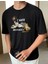 Baskılı Oversize T-Shirt - Siyah 2