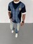Bisiklet Yaka Baskılı Oversize T-Shirt - Siyah 1
