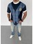 Bisiklet Yaka Baskılı Oversize T-Shirt - Siyah 2