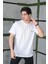 Bisiklet Yaka Baskılı Oversize T-Shirt - Beyaz 2