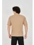 Jakar Kumaş Rahat Kol T-Shirt - Kahverengi 3