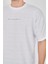 Jakar Kumaş Rahat Kol T-Shirt - Beyaz 3