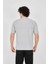 Waffle Kumaş Rahat Kol T-Shirt - Boyalı Gri 4