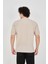Waffle Kumaş Rahat Kol T-Shirt - Bej 4