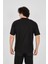Waffle Kumaş Rahat Kol T-Shirt - Siyah 5