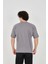Jakar Kumaş Rahat Kol T-Shirt - Gri 3