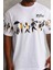 Bisiklet Yaka Baskılı Oversize T-Shirt - Beyaz 2