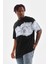 Bisiklet Yaka Baskılı Oversize T-Shirt - Siyah 2