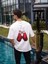 Bisiklet Yaka Baskılı Oversize T-Shirt - Beyaz 3