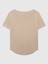 Kadın Bej Keten T-Shirt 3