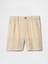 Erkek Bebek Bej Keten Pamuk Karışımlı Şort 3