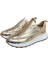 Gold Hakiki Deri Krokodil Desen Comfort Taban Sneaker 4