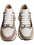 Beyaz Hakiki Deri Vizon Garnili Comfort Taban Bağcıklı Sneaker 2
