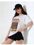Kahve/gold Varak Baskılı Imza Desen Hafif Oversized Regular Tişört 3