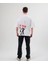 Bisiklet Yaka Baskılı Oversize T-Shirt - Beyaz 2