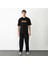 Bisiklet Yaka Baskılı Oversize T-Shirt - Siyah 1
