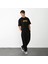 Bisiklet Yaka Baskılı Oversize T-Shirt - Siyah 2