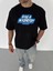 Bisiklet Yaka Baskılı Oversize T-Shirt - Siyah 1