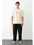 Bisiklet Yaka Baskılı Oversize T-Shirt - Beyaz 1