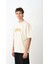 Bisiklet Yaka Baskılı Oversize T-Shirt - Beyaz 3