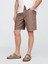 Erkek Kahverengi Keten Şort 5