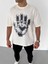 Bisiklet Yaka Baskılı Oversize T-Shirt - Beyaz 2