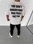 Bisiklet Yaka Baskılı Oversize T-Shirt - Beyaz 3
