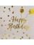 Peçete Varaklı Happy Birthday yazı beyaz üstü gold 1
