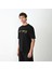 Bisiklet Yaka Baskılı Oversize T-Shirt - Siyah 2