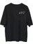 Bisiklet Yaka Baskılı Oversize T-Shirt - Siyah 1