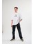 Bisiklet Yaka Baskılı Oversize T-Shirt - Beyaz 2