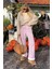Kadın Pembe Çizgili Jean Pantolon Günlük Kullanım İçin Pamuklu Model MG2463 1